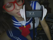 School fille Licking oreilles ASMR